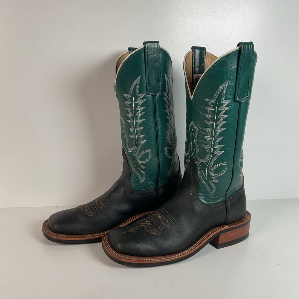 Anderson Bean Safari Cowgirl Boots | Aqua Green Shaft | Women’s 7 B